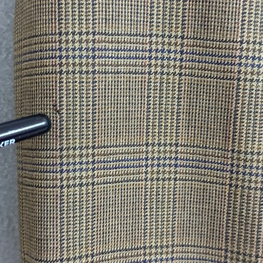 Lauren Ralph Lauren 100% Wool Glen Plaid‎ Blazer Brown Sport Coat Canada Made *